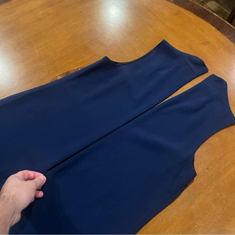 NEW J. Crew Women's Blue Sleeveless V-neck Dress Navy Lightweight Twill Medium